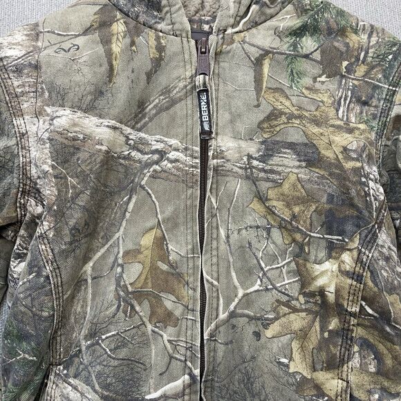Berne Realtree Camo Canvas Chore Hunting Jacket Sherpa Lined Youth Medium - Picture 3 of 12
